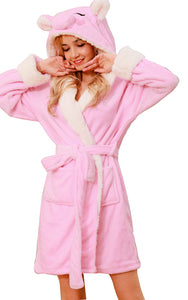 Adult Pink pig Robe Pajamas on newcosplay.net | Low Priced Panda Robe