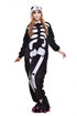 NEWCOSPLAY Unisex Adult Skull Cosplay Onesie Pajamas- Plush One Piece Costume