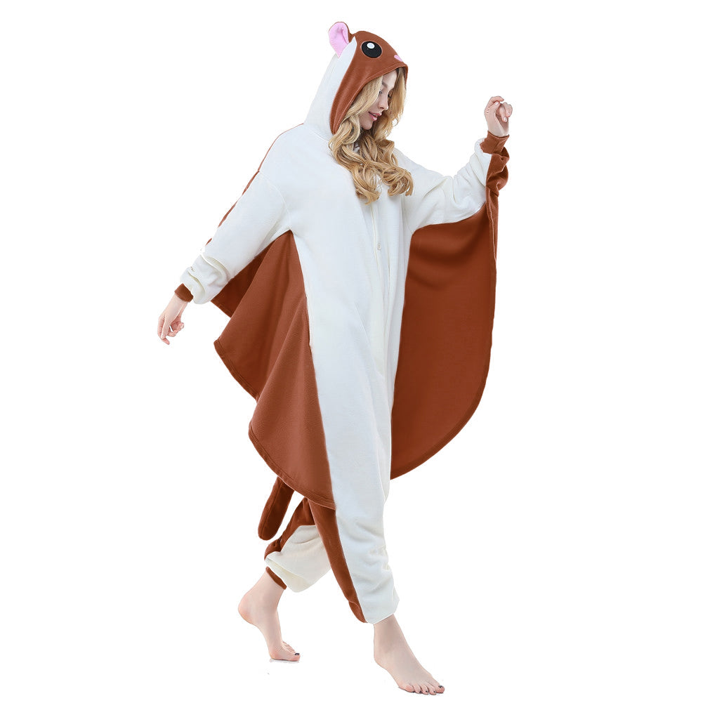  Unisex Adult Animal Pajamas Squirrel Onesie Halloween  Cosplay Costumes One Piece Sleepwear Homewear