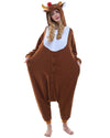 NEWCOSPLAY Adult Unisex Dark Brown Elk Fun Novelty Onesies