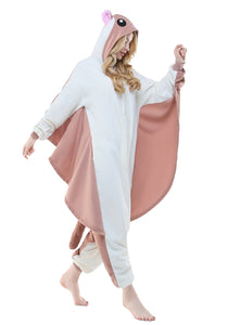 NEWCOSPLAY Unisex Adult Flying Squirrel Cosplay Onesie Pajamas- Plush One Piece Costume