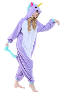 NEWCOSPLAY Unisex Adult Unicorn Cosplay Onesie Pajamas- Plush One Piece Costume