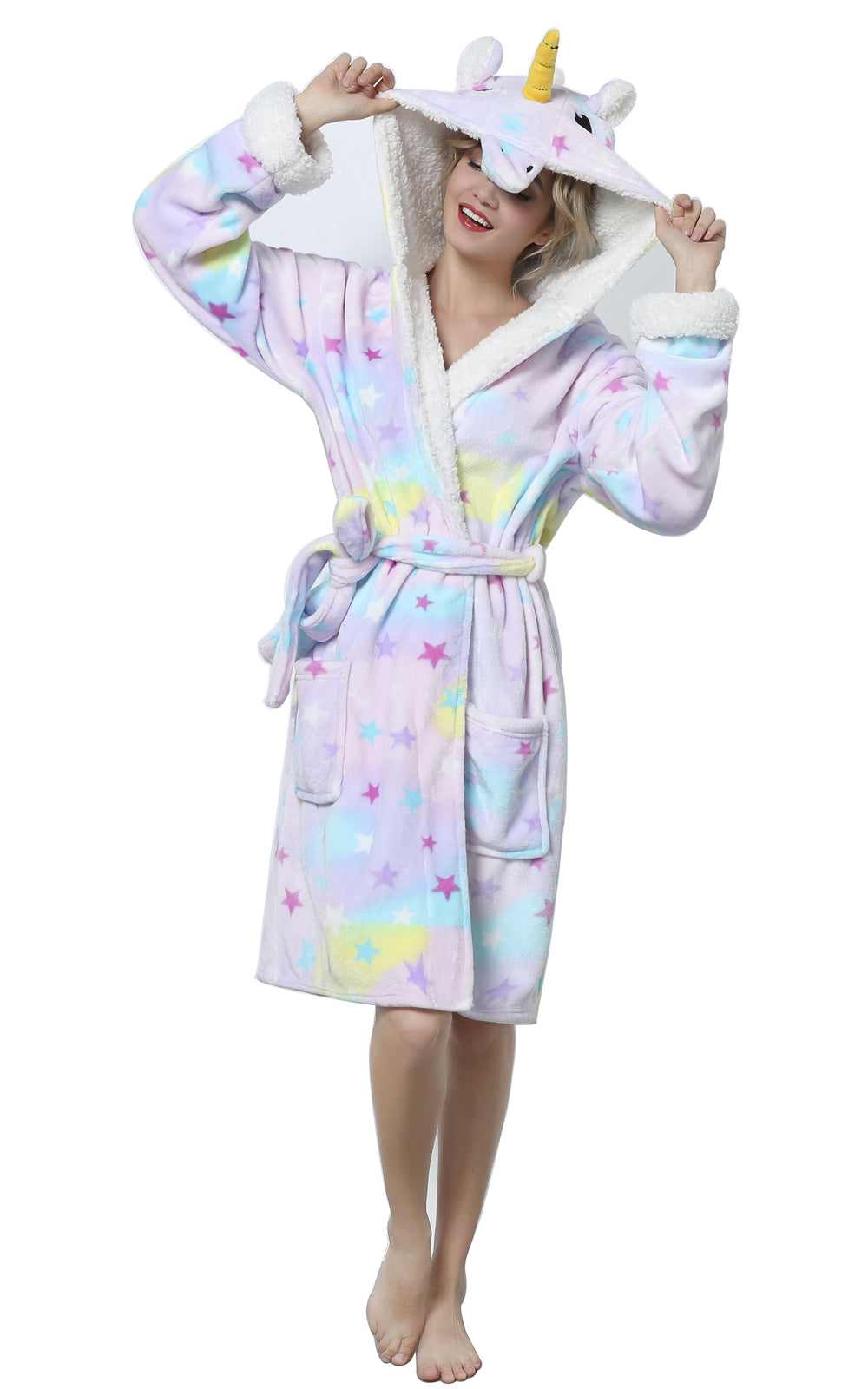 The Pyjama Factory Unicorn Emoji Dressing Gown Girls Fluffy Fleece |  Clothes, Gowns dresses, Fashion